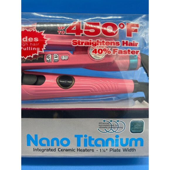 Nano Titanium Plate LED Temperature Settings Digital Ionic Straightener 1-1/4" - Picture 4 of 7